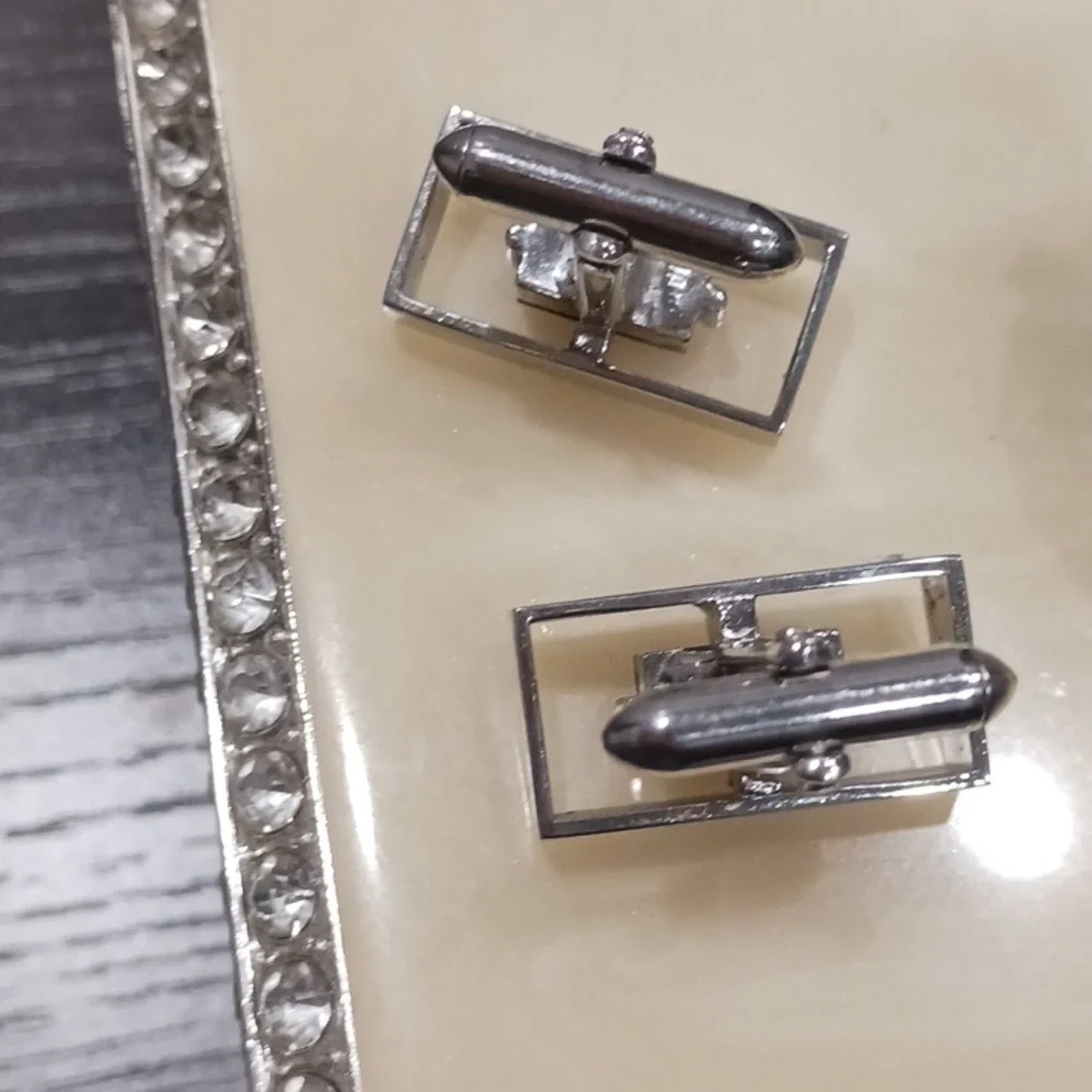 Swank Silver and Black Men's Cufflinks